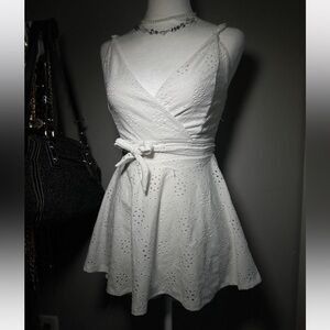 Elegant White Eyelet Dress